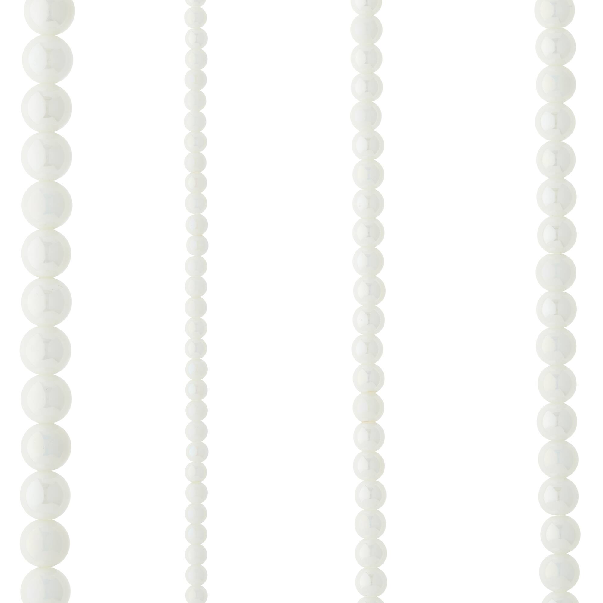 White Marble Glass Round Beads by Bead Landing™